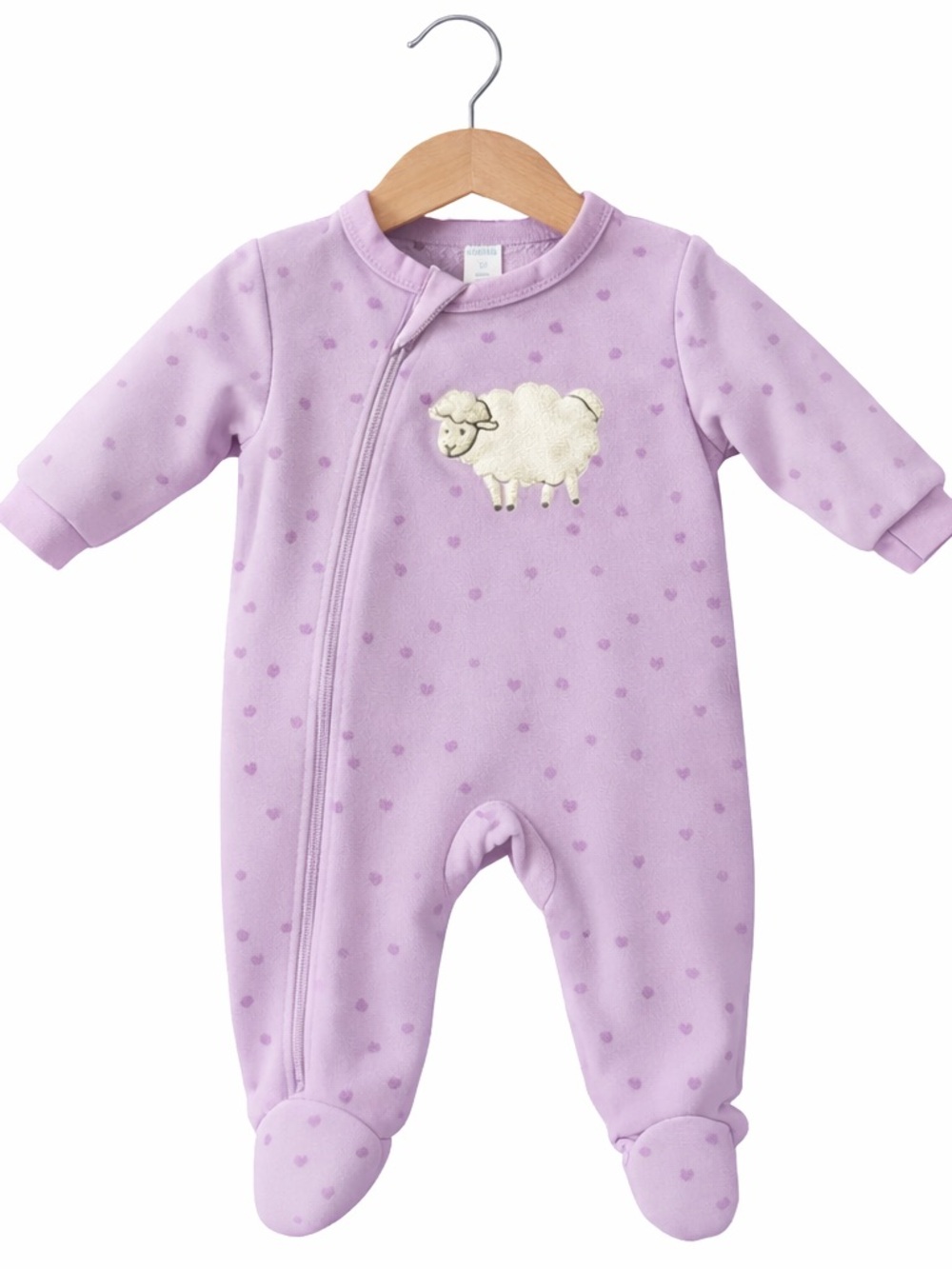 5/$15 Pekkle Purple Fleece Sheep Onesie Footed Pyjama Size 3 Month